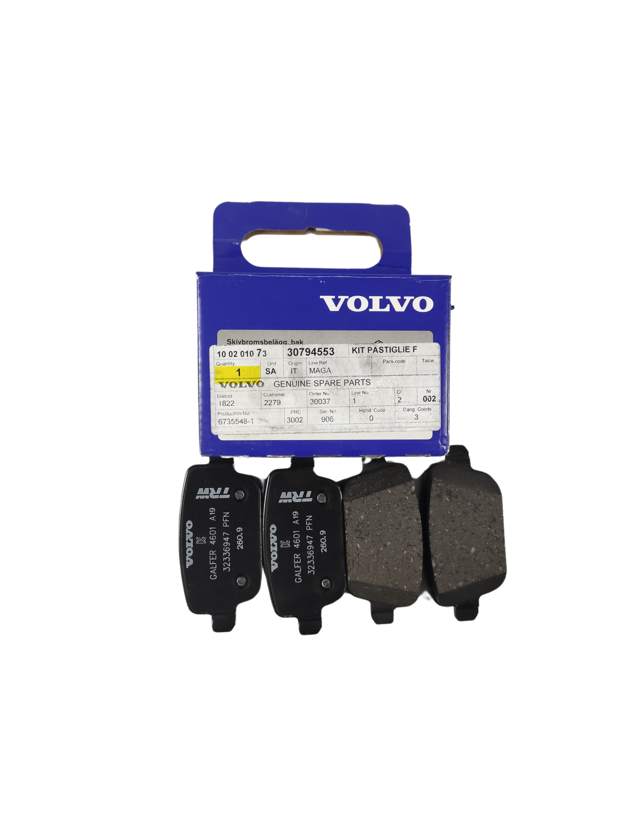 Pastiglie freno posteriori originali Volvo 30794553